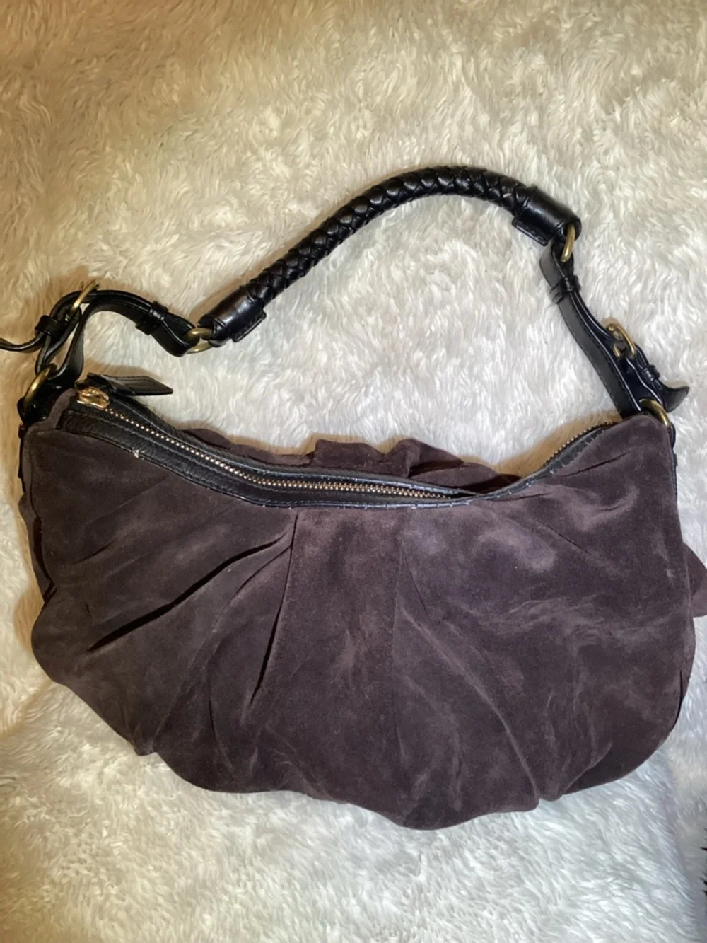 Banana Republic Women’s Dark Brown Suede Hobo Shoulder Bag